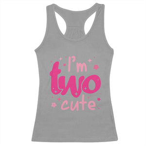 Two Birthday Girl Racerback Tank Top Pink 2nd Bday Im Two Cute TS10 Sport Gray Print Your Wear