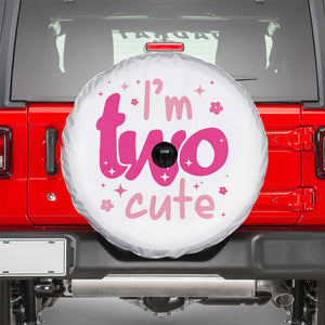 Two Birthday Girl Spare Tire Cover Pink 2nd Bday Im Two Cute TS10 White Print Your Wear