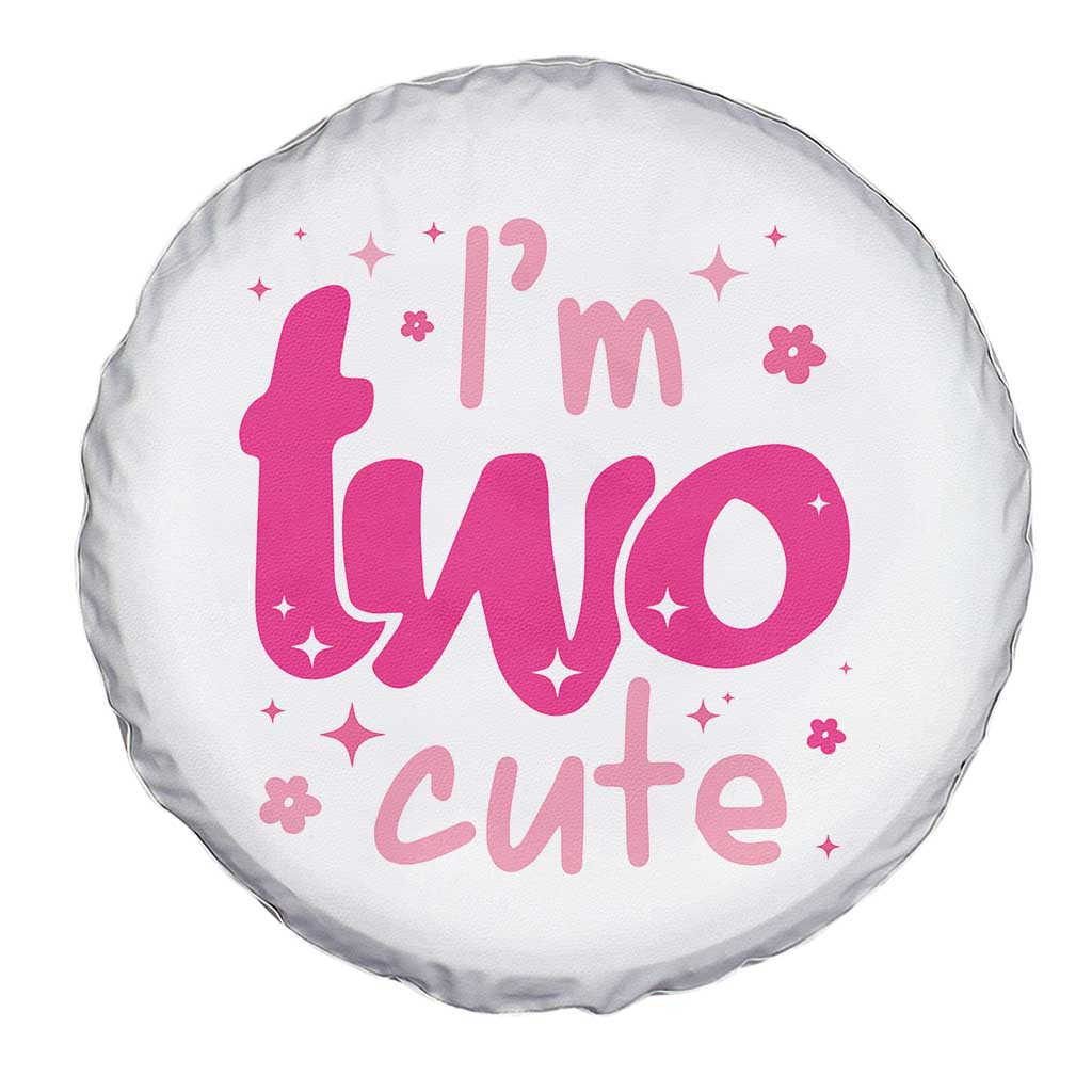 Two Birthday Girl Spare Tire Cover Pink 2nd Bday Im Two Cute TS10 Print Your Wear