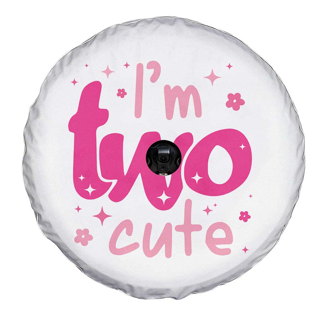 Two Birthday Girl Spare Tire Cover Pink 2nd Bday Im Two Cute TS10 Print Your Wear