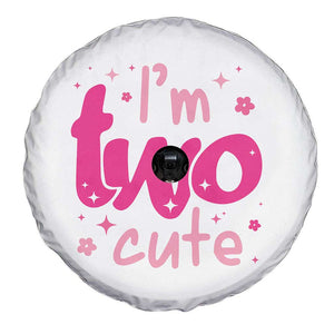 Two Birthday Girl Spare Tire Cover Pink 2nd Bday Im Two Cute TS10 Print Your Wear