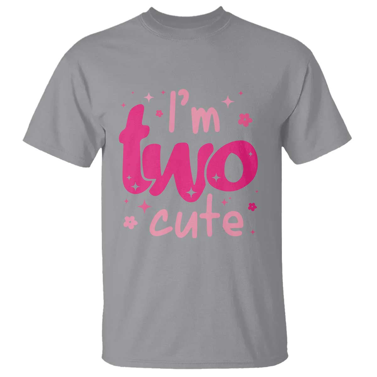 Two Birthday Girl T Shirt Pink 2nd Bday Im Two Cute TS10 Sport Gray Print Your Wear