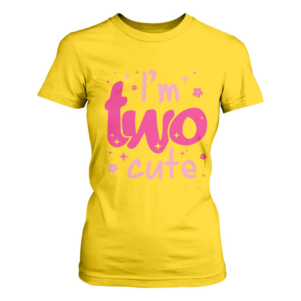 Two Birthday Girl T Shirt For Women Pink 2nd Bday Im Two Cute TS10 Daisy Print Your Wear