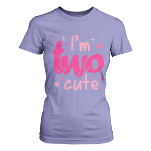 Two Birthday Girl T Shirt For Women Pink 2nd Bday Im Two Cute TS10 Violet Print Your Wear