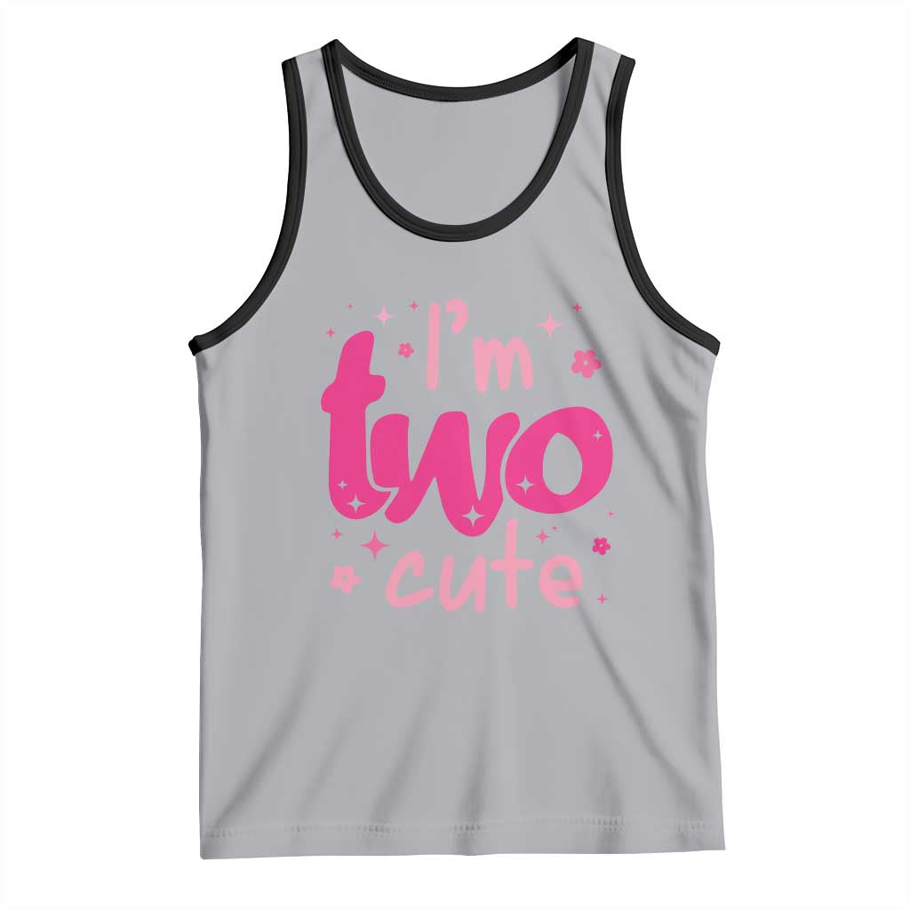 Two Birthday Girl Tank Top Pink 2nd Bday Im Two Cute TS10 Athletic Heather Black Print Your Wear
