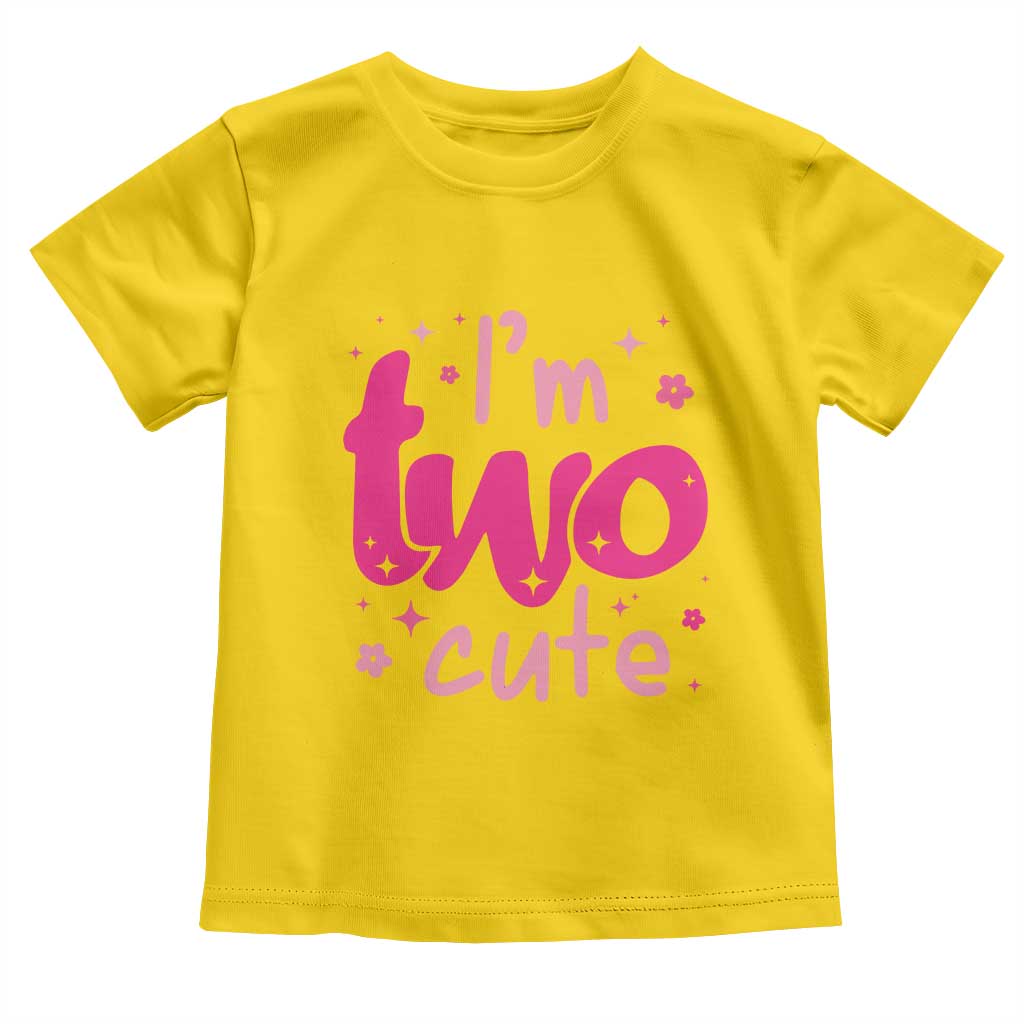 Two Birthday Girl Toddler T Shirt Pink 2nd Bday Im Two Cute TS10 Daisy Print Your Wear