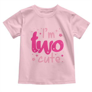 Two Birthday Girl Toddler T Shirt Pink 2nd Bday Im Two Cute TS10 Light Pink Print Your Wear