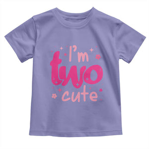 Two Birthday Girl Toddler T Shirt Pink 2nd Bday Im Two Cute TS10 Violet Print Your Wear