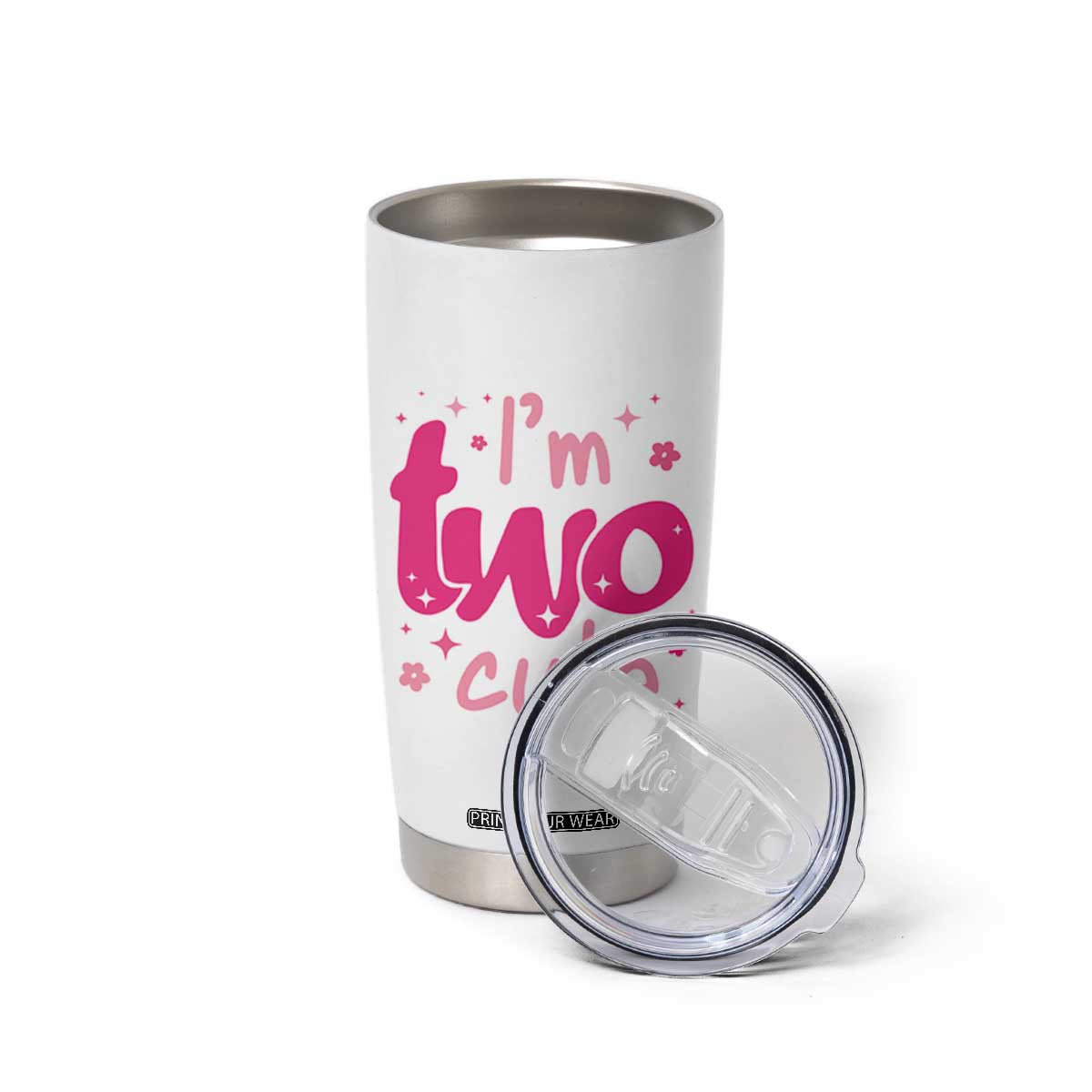 Two Birthday Girl Tumbler Cup Pink 2nd Bday Im Two Cute TS10 Print Your Wear