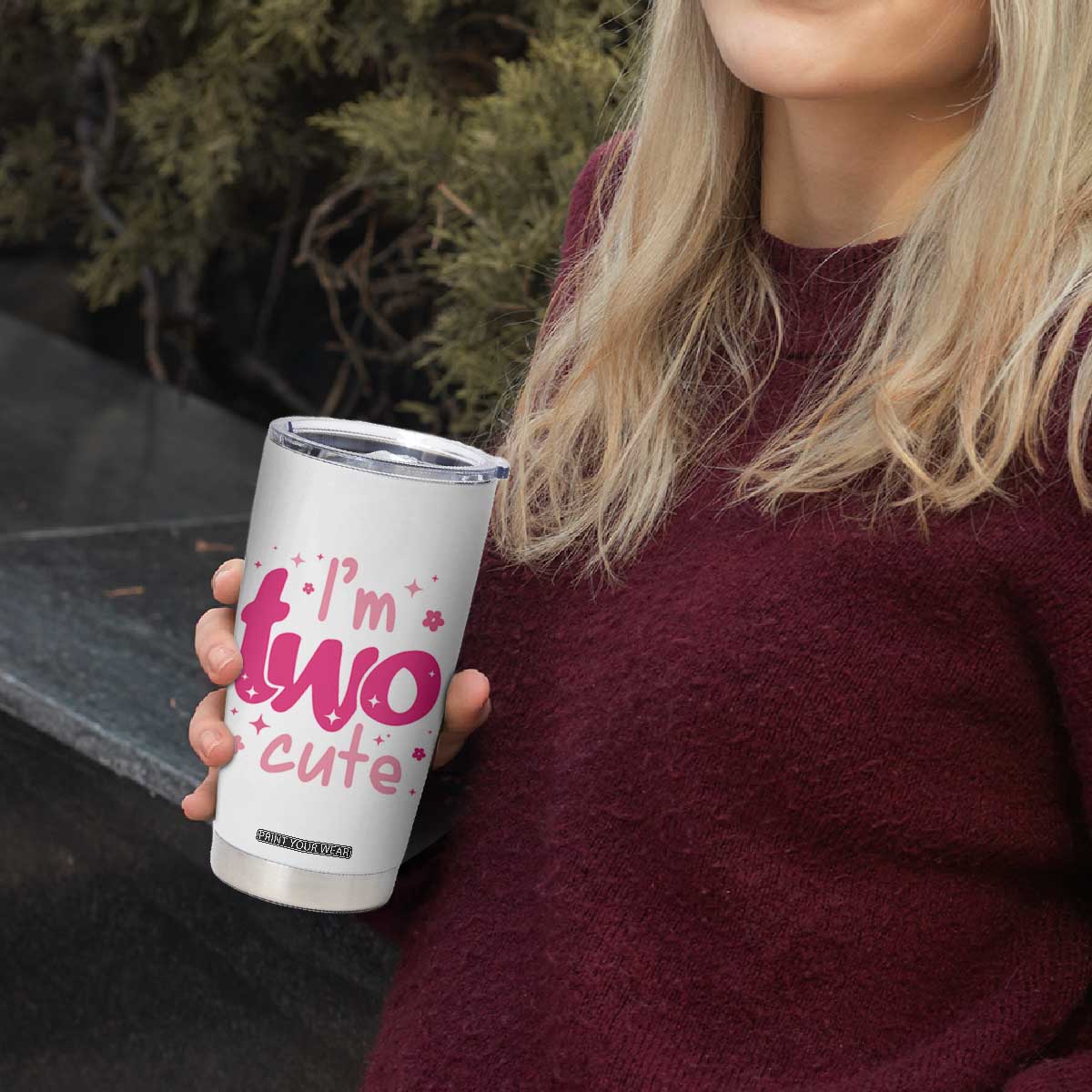 Two Birthday Girl Tumbler Cup Pink 2nd Bday Im Two Cute TS10 Print Your Wear
