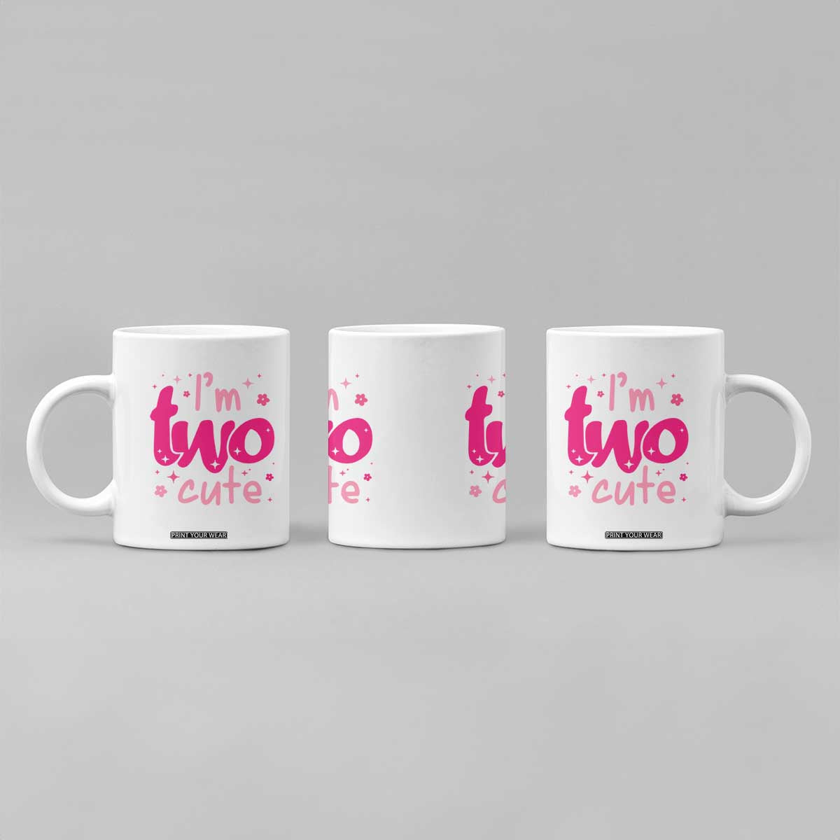 Two Birthday Girl Coffee Mug Pink 2nd Bday Im Two Cute TS10 Print Your Wear