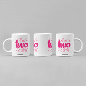 Two Birthday Girl Coffee Mug Pink 2nd Bday Im Two Cute TS10 Print Your Wear