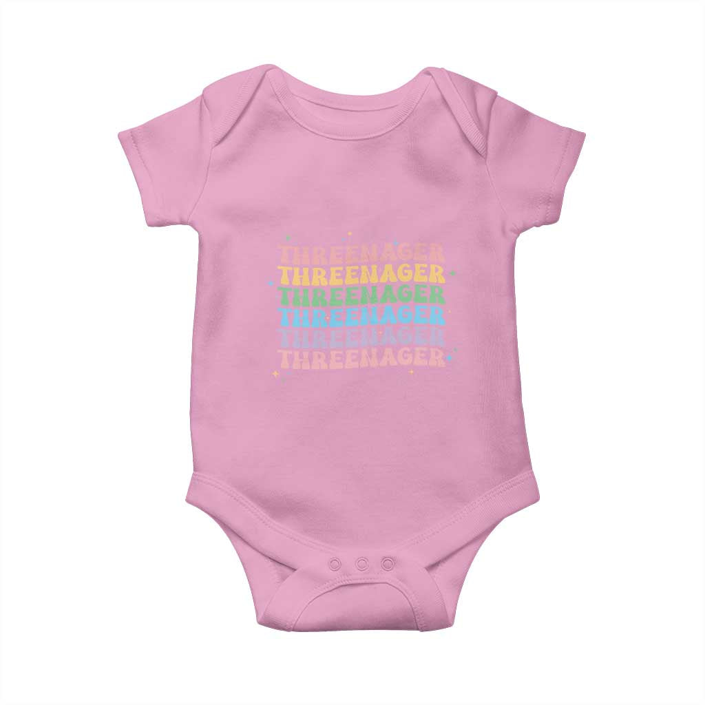 3rd Birthday Baby Onesie Toddler Threenager 3 Years Old Birthday Outfit TS10 Light Pink Print Your Wear