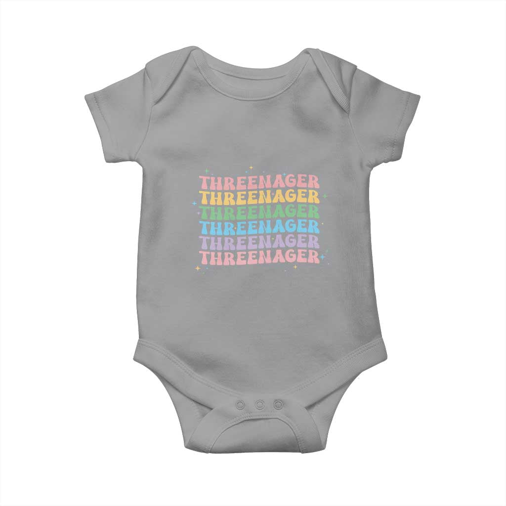 3rd Birthday Baby Onesie Toddler Threenager 3 Years Old Birthday Outfit TS10 Sport Gray Print Your Wear