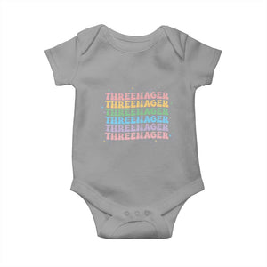 3rd Birthday Baby Onesie Toddler Threenager 3 Years Old Birthday Outfit TS10 Sport Gray Print Your Wear