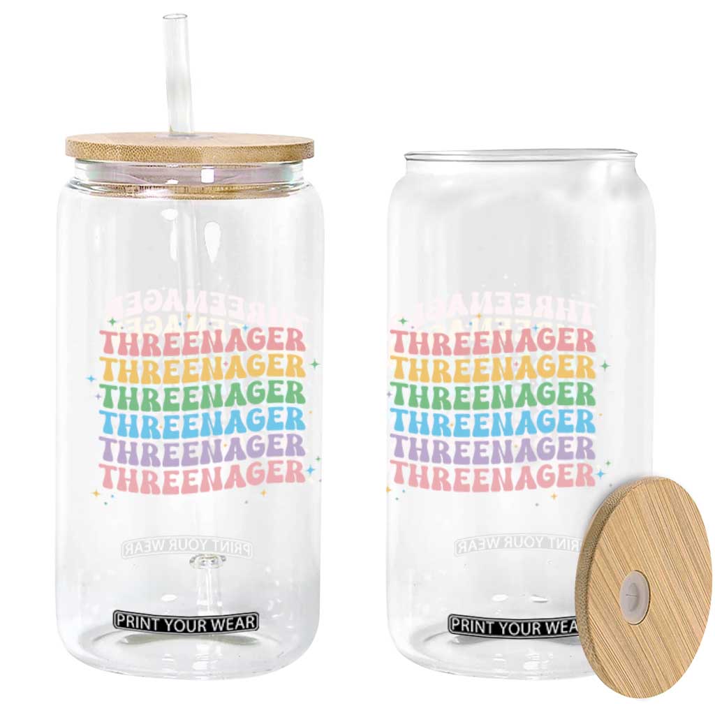 3rd Birthday Glass Can Toddler Threenager 3 Years Old Birthday Outfit TS10 Print Your Wear
