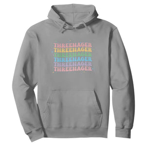 3rd Birthday Hoodie Toddler Threenager 3 Years Old Birthday Outfit TS10 Sport Gray Print Your Wear
