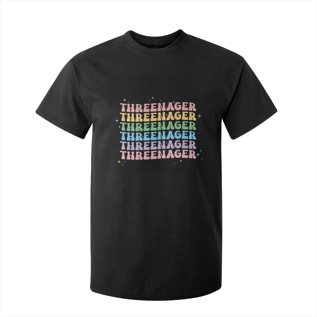 3rd Birthday T Shirt For Kid Toddler Threenager 3 Years Old Birthday Outfit TS10 Black Print Your Wear
