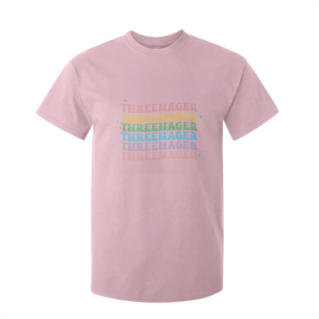 3rd Birthday T Shirt For Kid Toddler Threenager 3 Years Old Birthday Outfit TS10 Light Pink Print Your Wear