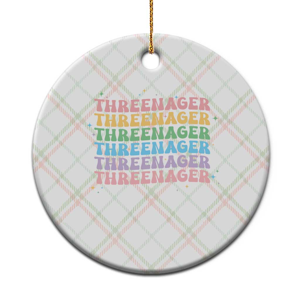 3rd Birthday Ceramic Ornament Toddler Threenager 3 Years Old Birthday Outfit TS10 1pc Christmas Plaid Print Your Wear