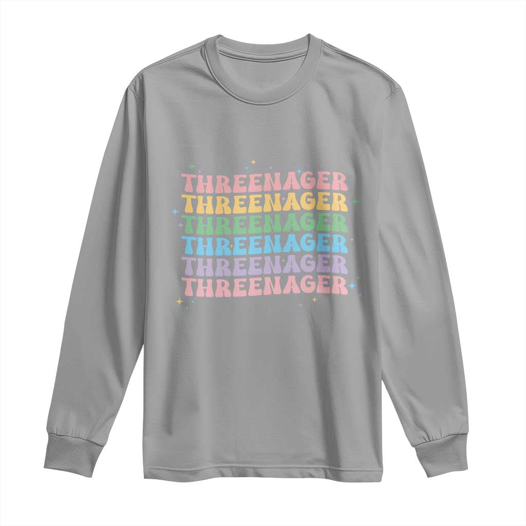 3rd Birthday Long Sleeve Shirt Toddler Threenager 3 Years Old Birthday Outfit TS10 Sport Gray Print Your Wear