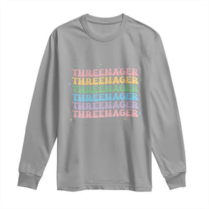 3rd Birthday Long Sleeve Shirt Toddler Threenager 3 Years Old Birthday Outfit TS10 Sport Gray Print Your Wear
