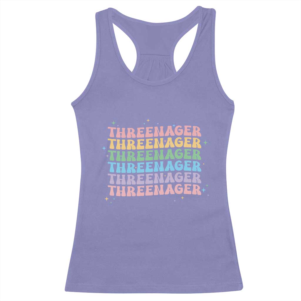 3rd Birthday Racerback Tank Top Toddler Threenager 3 Years Old Birthday Outfit TS10 Violet Print Your Wear