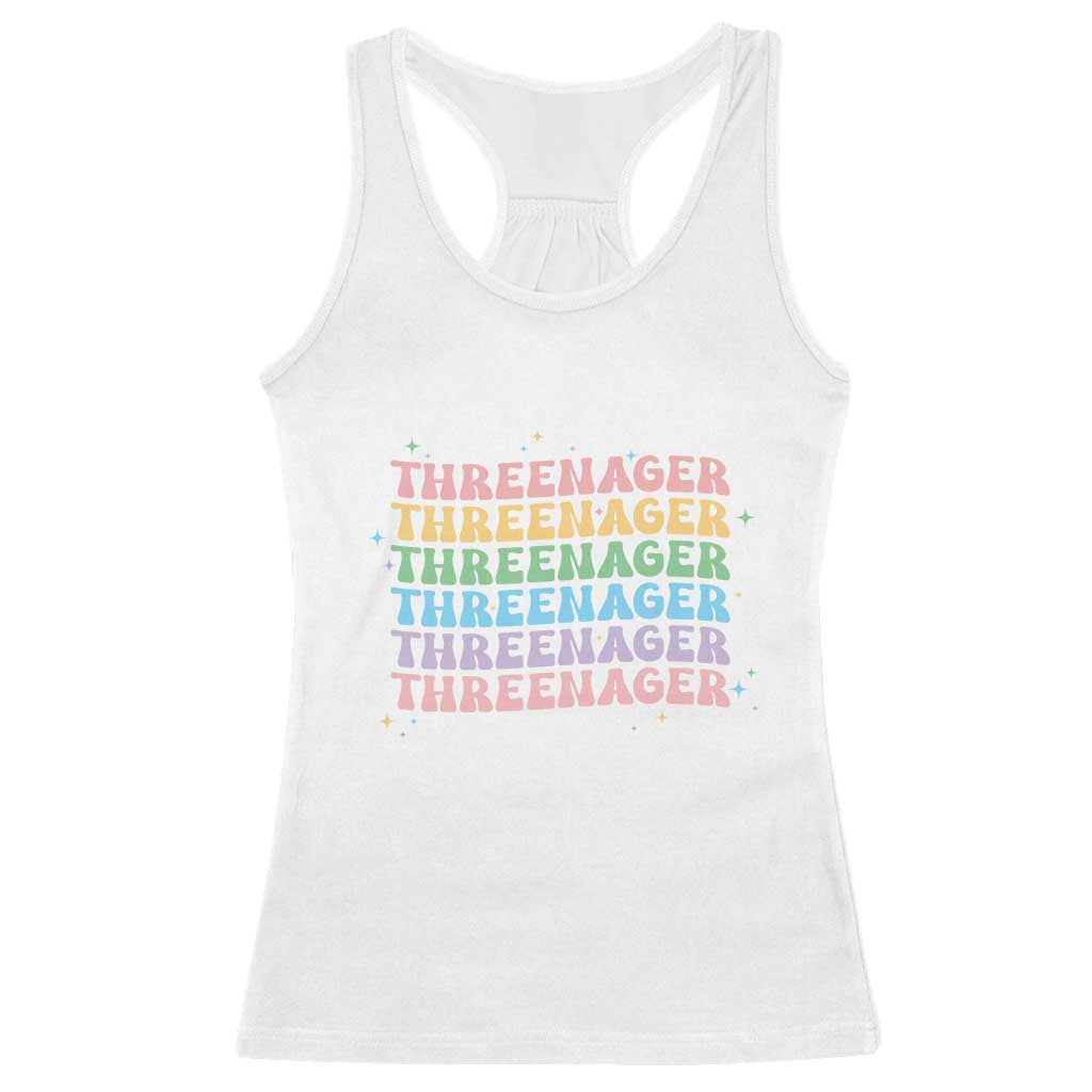 3rd Birthday Racerback Tank Top Toddler Threenager 3 Years Old Birthday Outfit TS10 White Print Your Wear