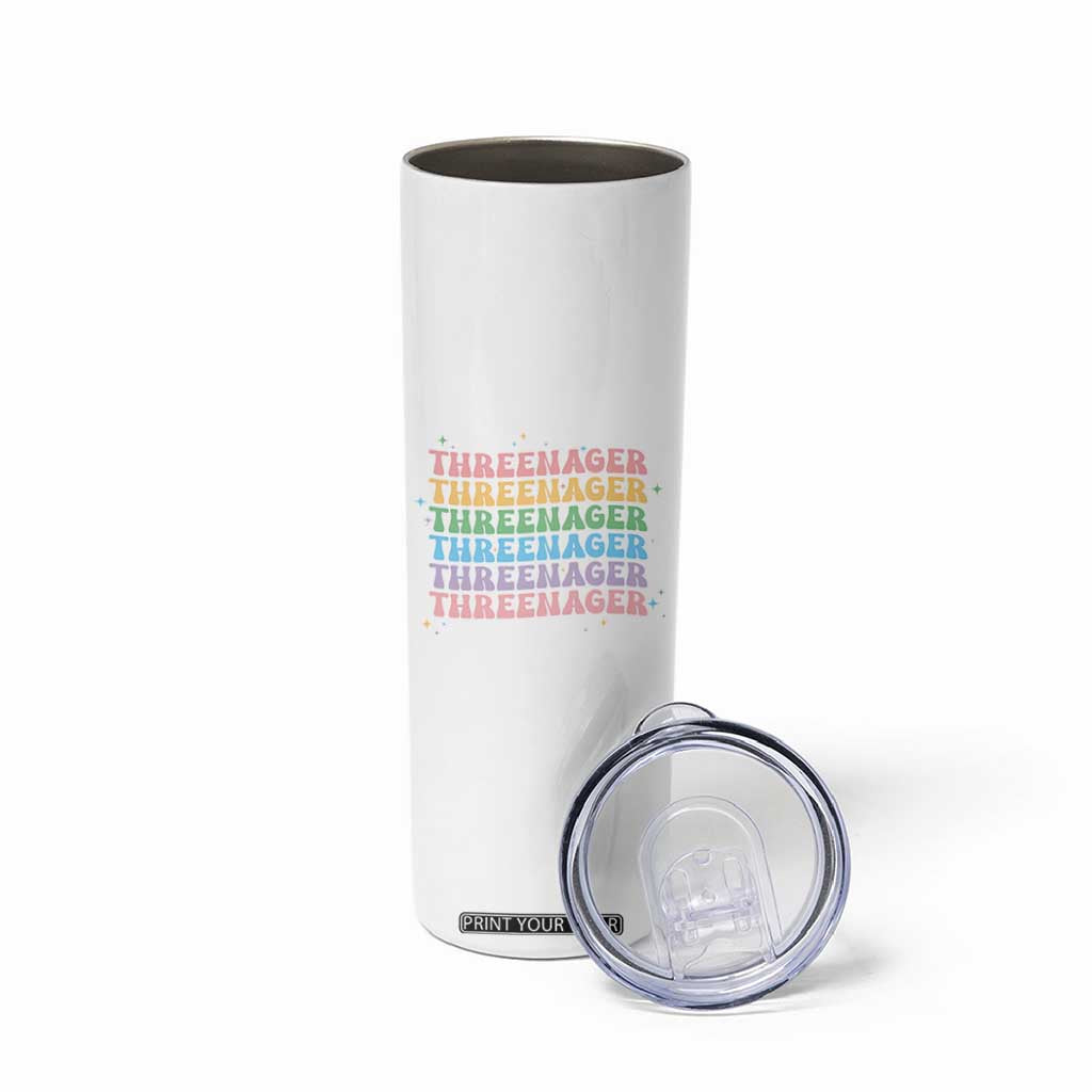 3rd Birthday Skinny Tumbler Toddler Threenager 3 Years Old Birthday Outfit TS10 Print Your Wear