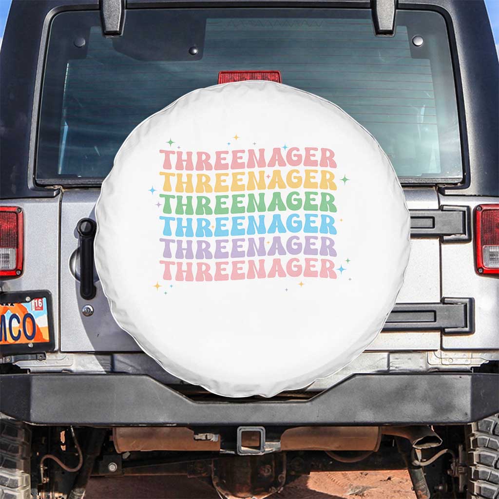 3rd Birthday Spare Tire Cover Toddler Threenager 3 Years Old Birthday Outfit TS10 No hole White Print Your Wear