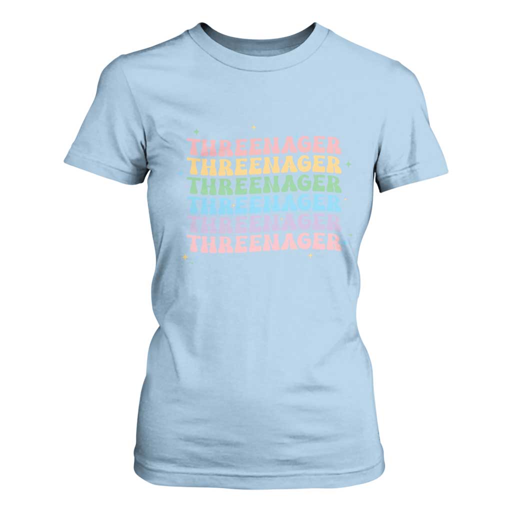3rd Birthday T Shirt For Women Toddler Threenager 3 Years Old Birthday Outfit TS10 Light Blue Print Your Wear