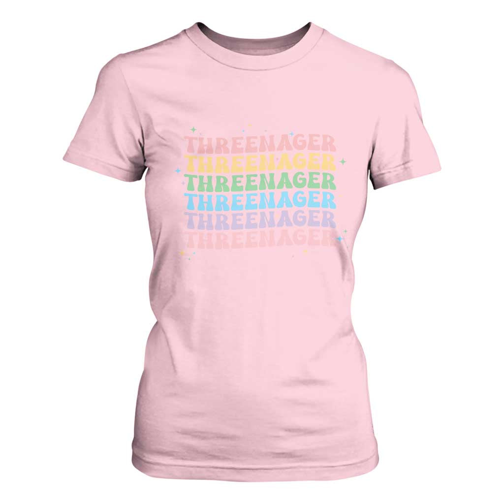 3rd Birthday T Shirt For Women Toddler Threenager 3 Years Old Birthday Outfit TS10 Light Pink Print Your Wear
