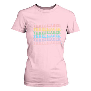 3rd Birthday T Shirt For Women Toddler Threenager 3 Years Old Birthday Outfit TS10 Light Pink Print Your Wear
