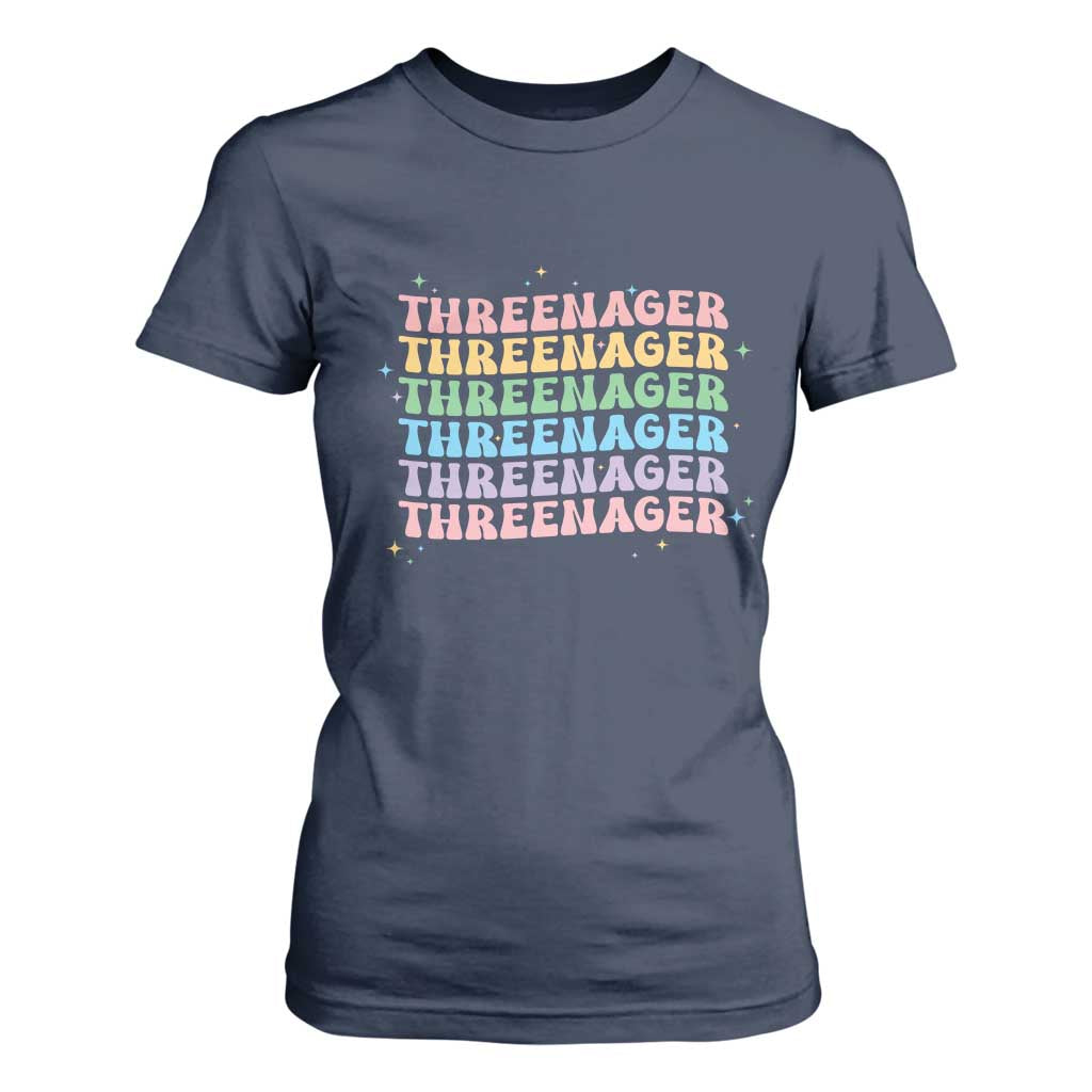 3rd Birthday T Shirt For Women Toddler Threenager 3 Years Old Birthday Outfit TS10 Navy Print Your Wear