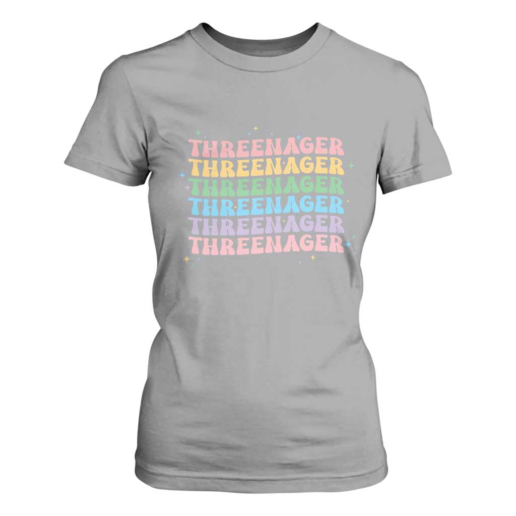 3rd Birthday T Shirt For Women Toddler Threenager 3 Years Old Birthday Outfit TS10 Sport Gray Print Your Wear