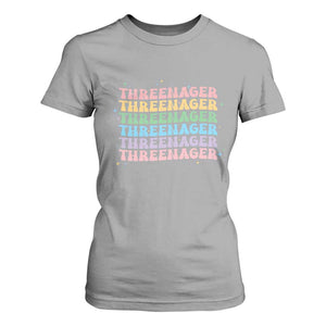 3rd Birthday T Shirt For Women Toddler Threenager 3 Years Old Birthday Outfit TS10 Sport Gray Print Your Wear