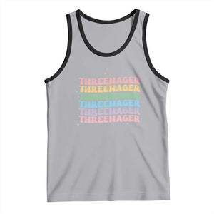 3rd Birthday Tank Top Toddler Threenager 3 Years Old Birthday Outfit TS10 Athletic Heather Black Print Your Wear