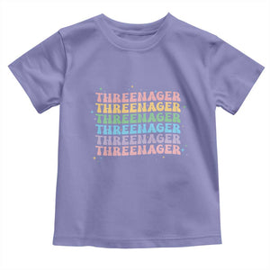 3rd Birthday Toddler T Shirt Toddler Threenager 3 Years Old Birthday Outfit TS10 Violet Print Your Wear