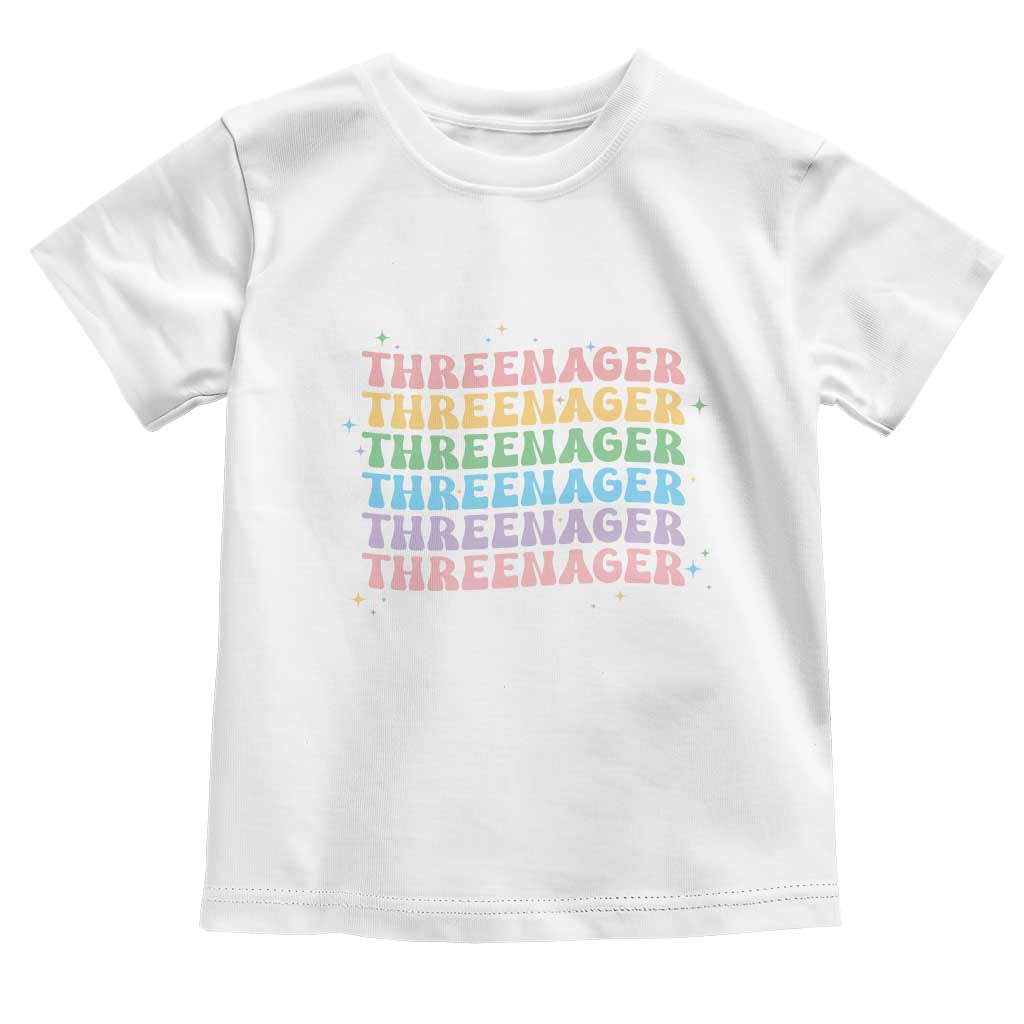 3rd Birthday Toddler T Shirt Toddler Threenager 3 Years Old Birthday Outfit TS10 White Print Your Wear