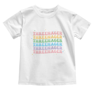 3rd Birthday Toddler T Shirt Toddler Threenager 3 Years Old Birthday Outfit TS10 White Print Your Wear