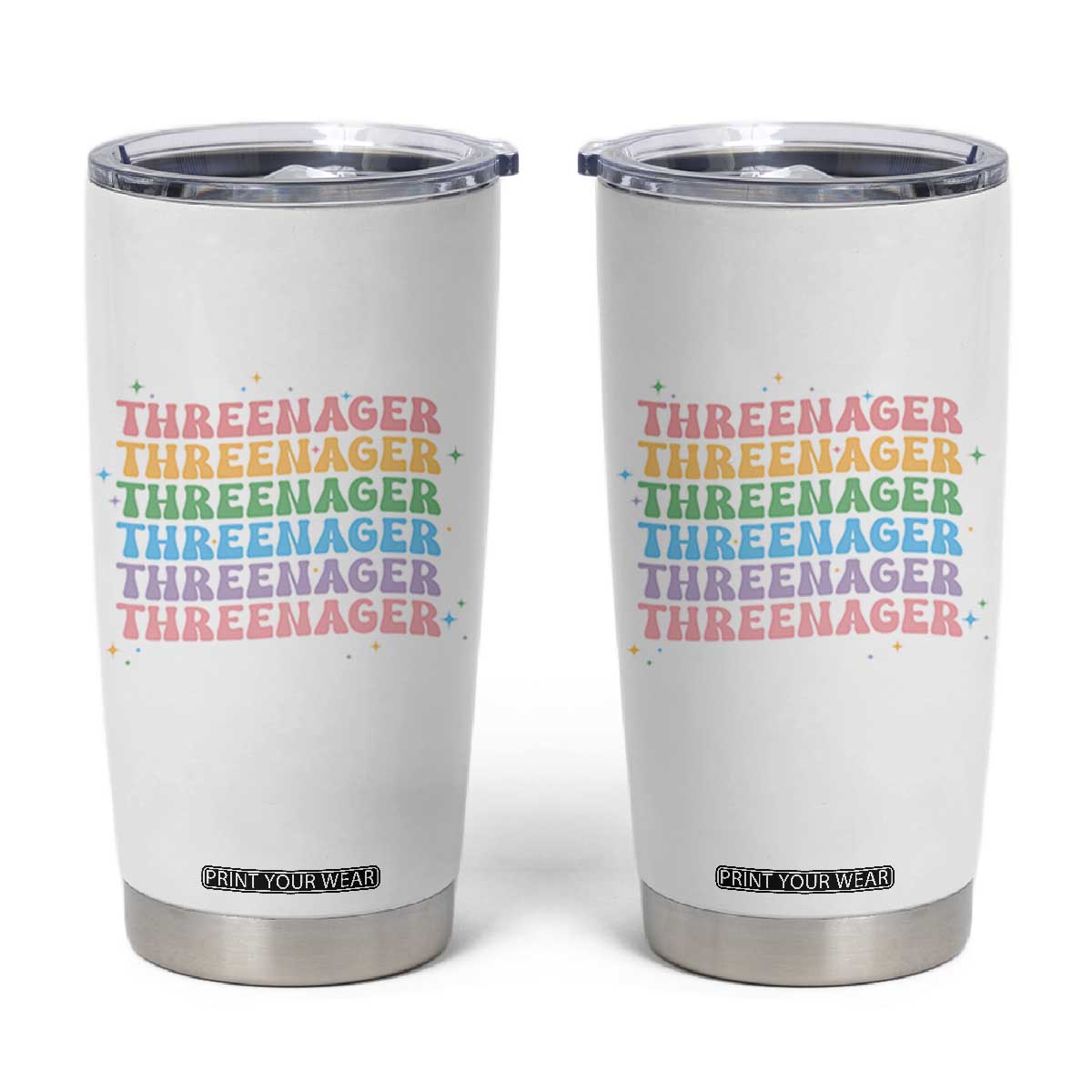 3rd Birthday Tumbler Cup Toddler Threenager 3 Years Old Birthday Outfit TS10 White Print Your Wear