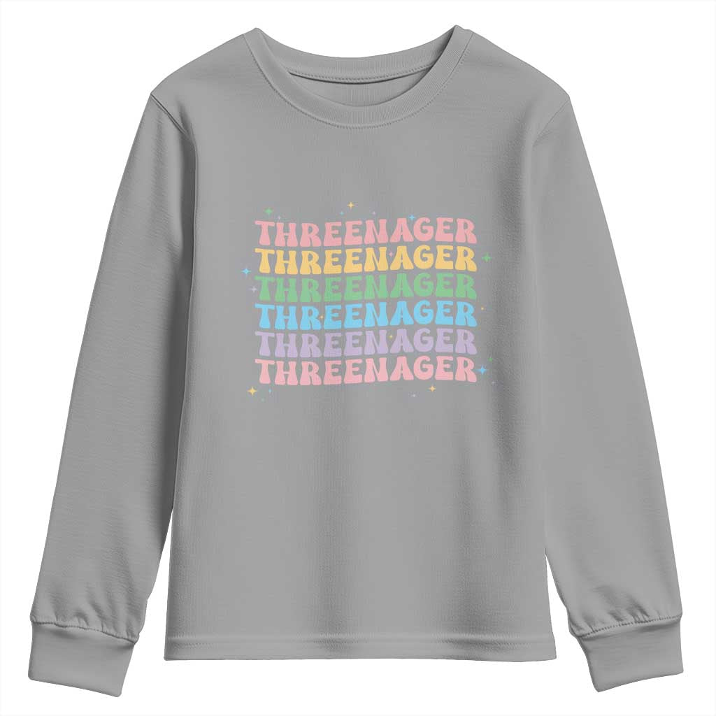 3rd Birthday Youth Sweatshirt Toddler Threenager 3 Years Old Birthday Outfit TS10 Sport Gray Print Your Wear