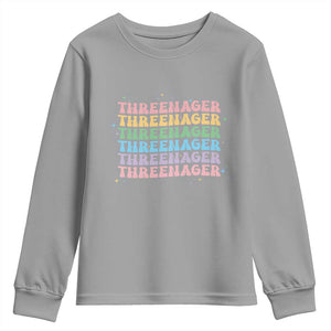 3rd Birthday Youth Sweatshirt Toddler Threenager 3 Years Old Birthday Outfit TS10 Sport Gray Print Your Wear