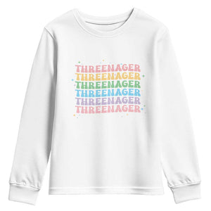 3rd Birthday Youth Sweatshirt Toddler Threenager 3 Years Old Birthday Outfit TS10 White Print Your Wear