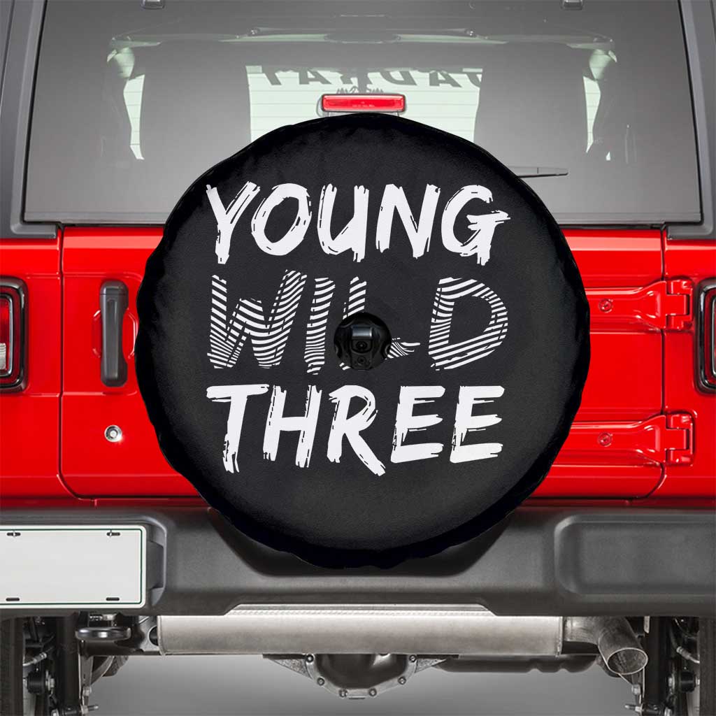 Toddler 3rd Birthday Spare Tire Cover Young Wild And Three TS10 Black Print Your Wear