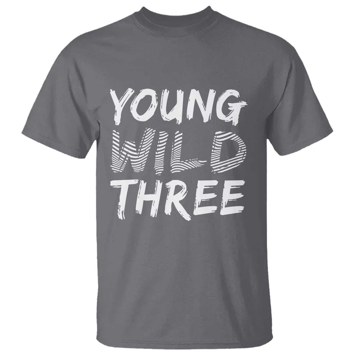 Toddler 3rd Birthday T Shirt Young Wild And Three TS10 Charcoal Print Your Wear