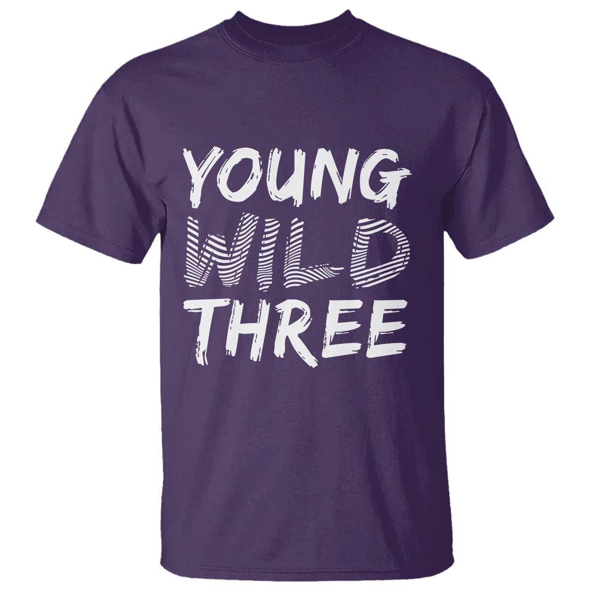 Toddler 3rd Birthday T Shirt Young Wild And Three TS10 Purple Print Your Wear