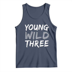 Toddler 3rd Birthday Tank Top Young Wild And Three TS10 Navy Print Your Wear