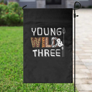 3rd Birthday Garden Flag Young Wild And Three Safari Zoo Party TS10 Print Your Wear