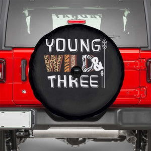 3rd Birthday Spare Tire Cover Young Wild And Three Safari Zoo Party TS10 Black Print Your Wear
